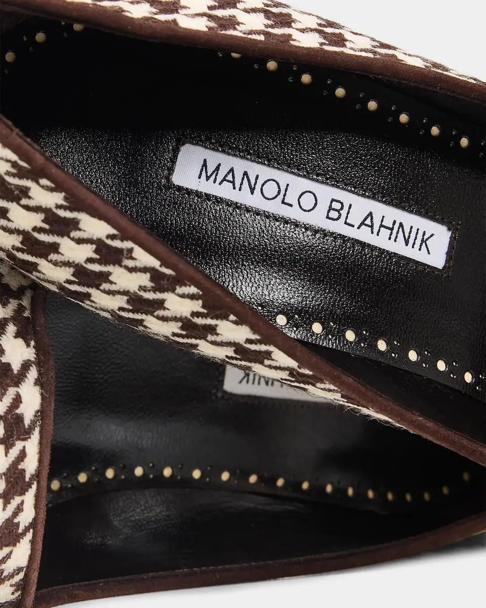 Manolo Blahnik 90mm BB Pick Houndstooth Wool Pumps | Thumbnail 6