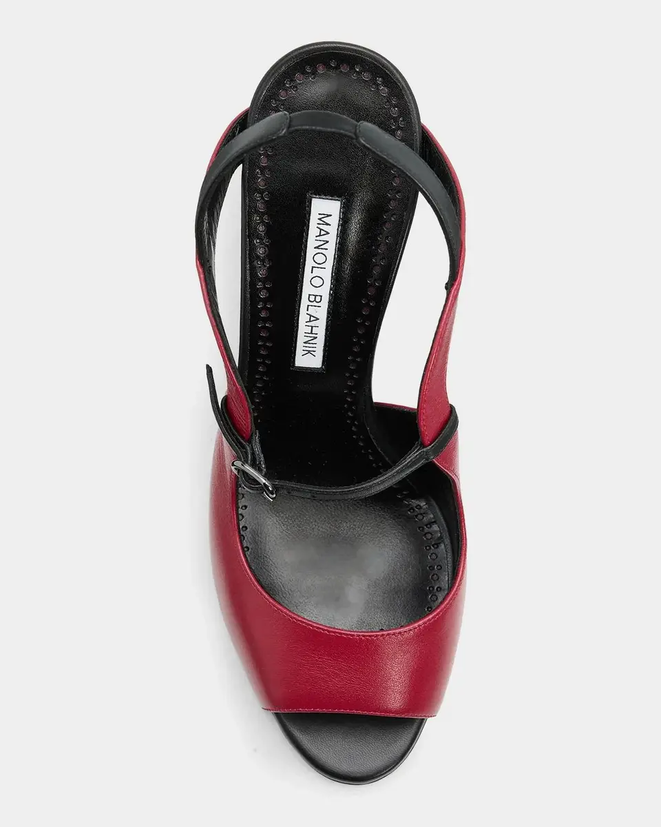 Manolo Blahnik 105mm Chungasan Leather Slingback Sandals | Thumbnail 5