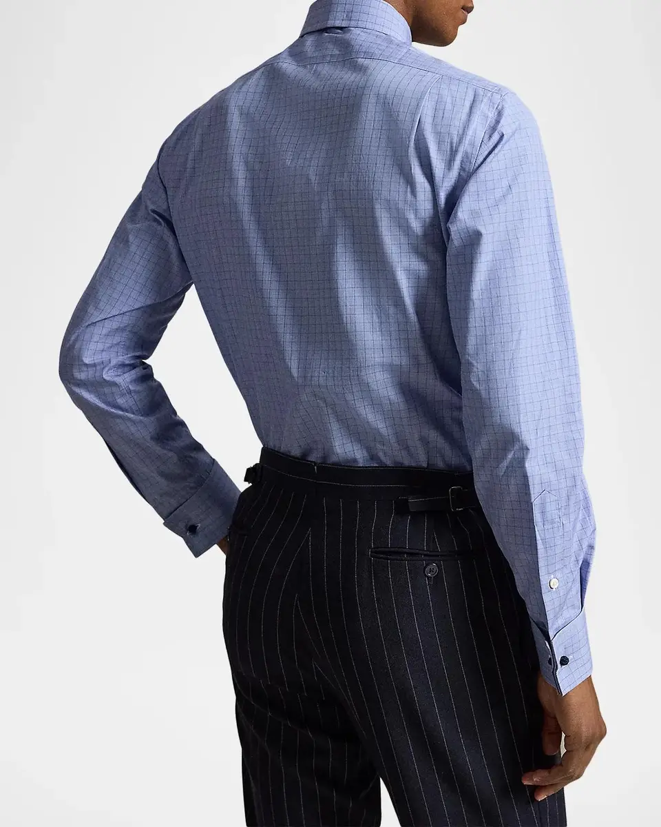 Polo Ralph Lauren Men's Custom Fit Plaid French Cuff Shirt | Thumbnail 3
