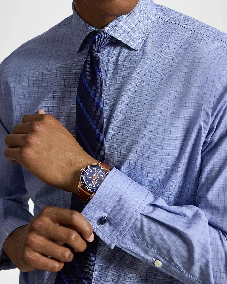Polo Ralph Lauren Men's Custom Fit Plaid French Cuff Shirt | Thumbnail 5