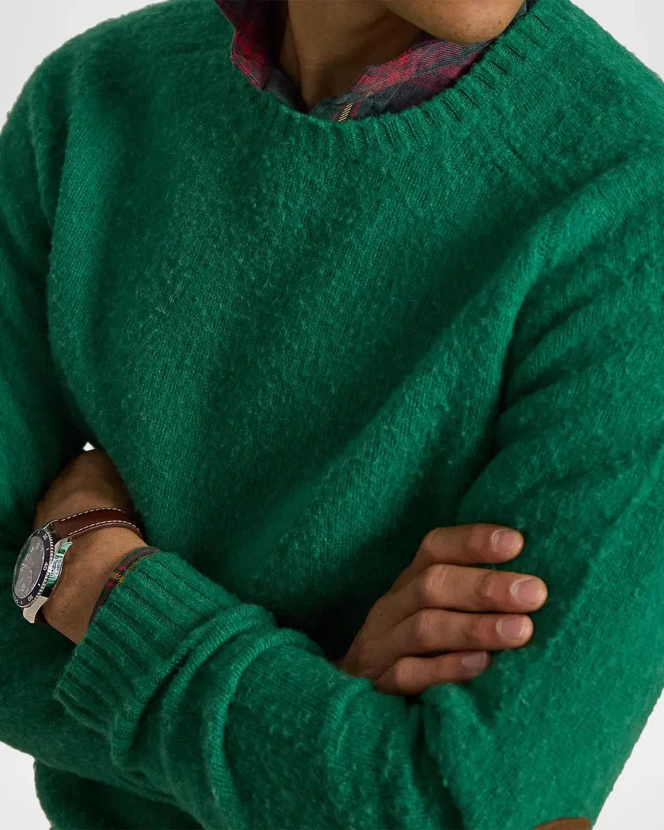 Polo Ralph Lauren Men's Suede-Patch Wool-Cashmere Sweater | Thumbnail 5 Polo Ralph Lauren Men's Suede-Patch Wool-Cashmere Sweater | Thumbnail 5