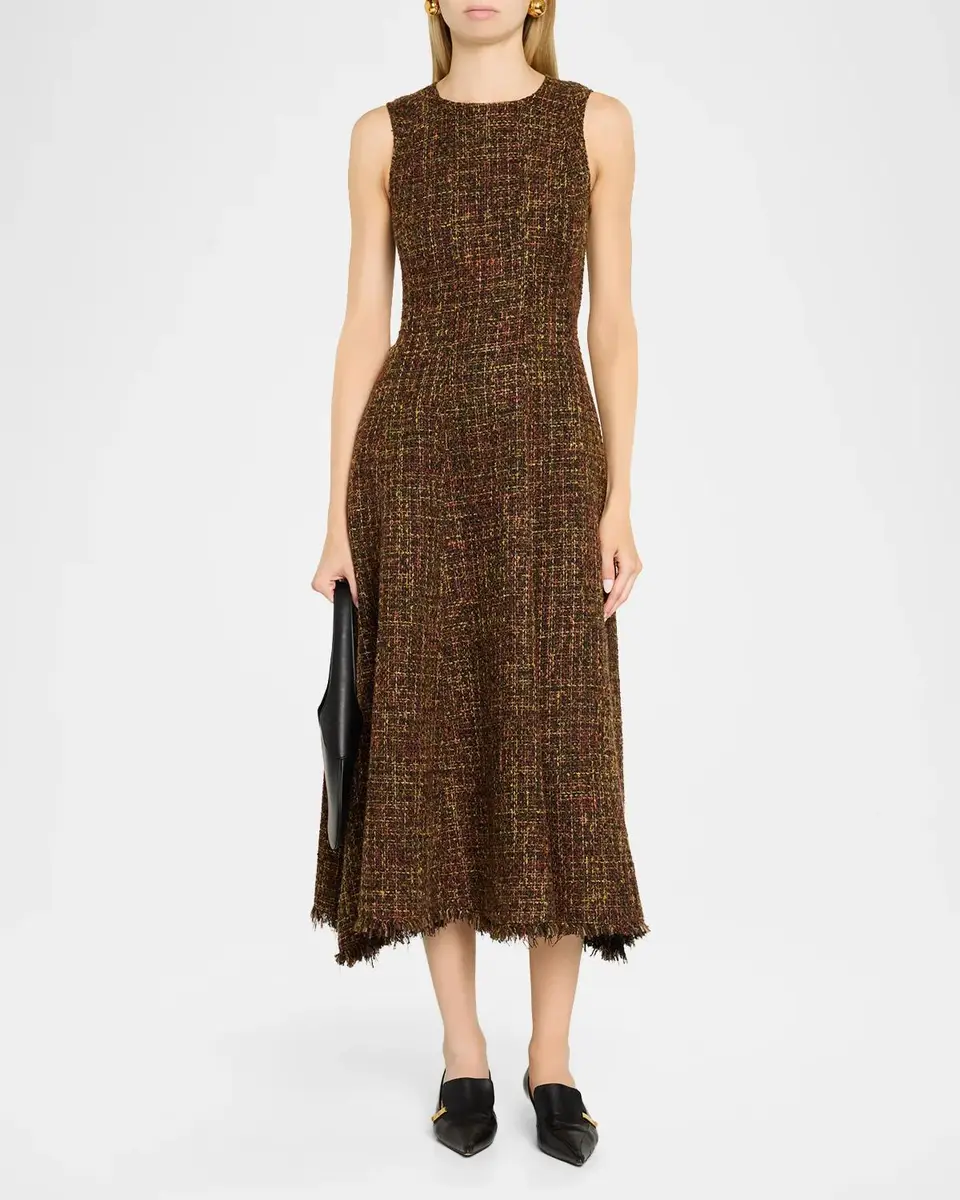 Proenza Schouler Beatrix Sleeveless Tweed Midi Dress | Thumbnail 2 Proenza Schouler Beatrix Sleeveless Tweed Midi Dress | Thumbnail 2