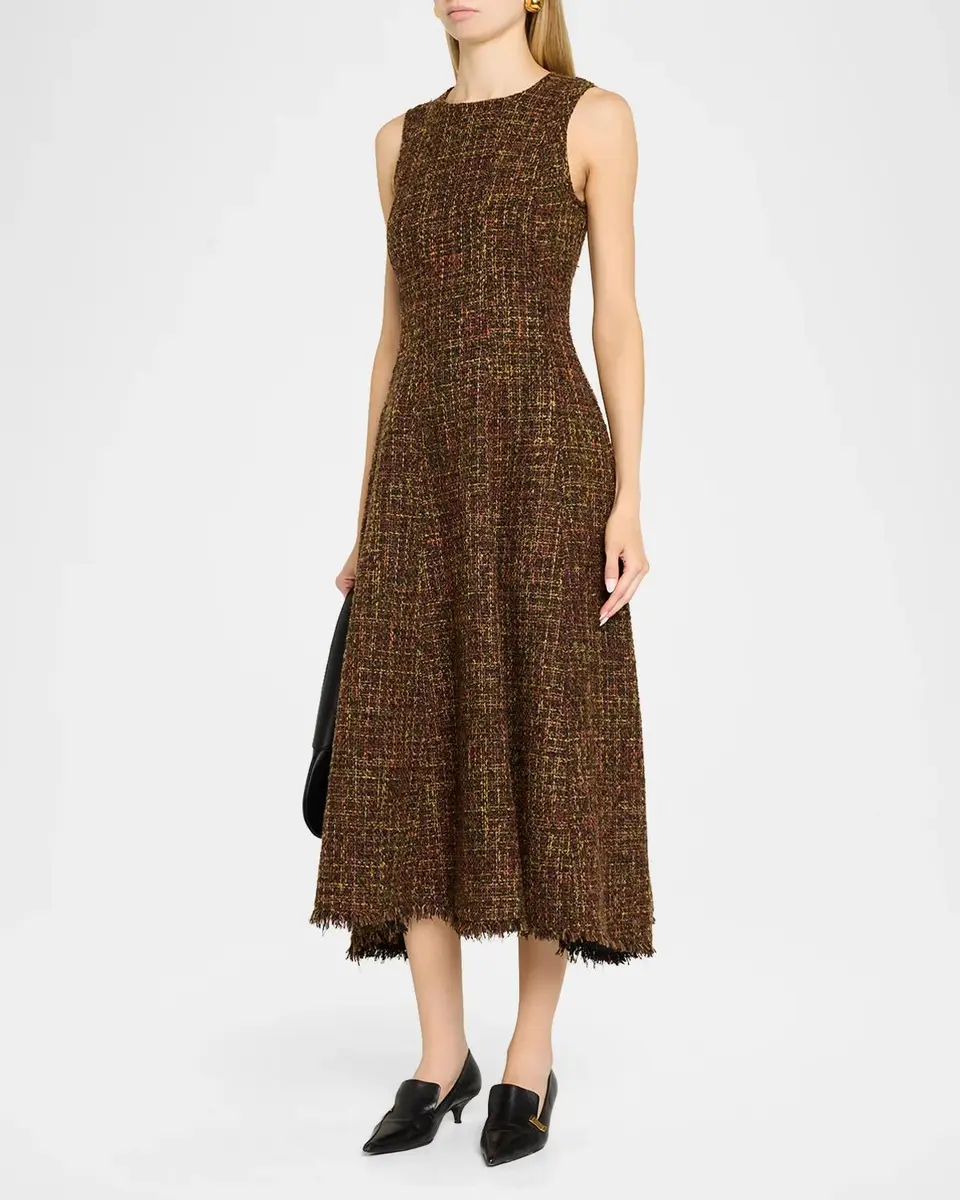 Proenza Schouler Beatrix Sleeveless Tweed Midi Dress | Thumbnail 4 Proenza Schouler Beatrix Sleeveless Tweed Midi Dress | Thumbnail 4