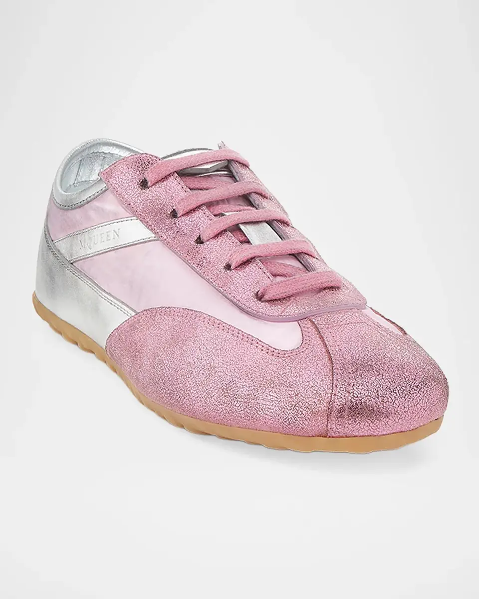 Alexander McQueen Boxe Metallic Low-Top Sneakers | Thumbnail 3
