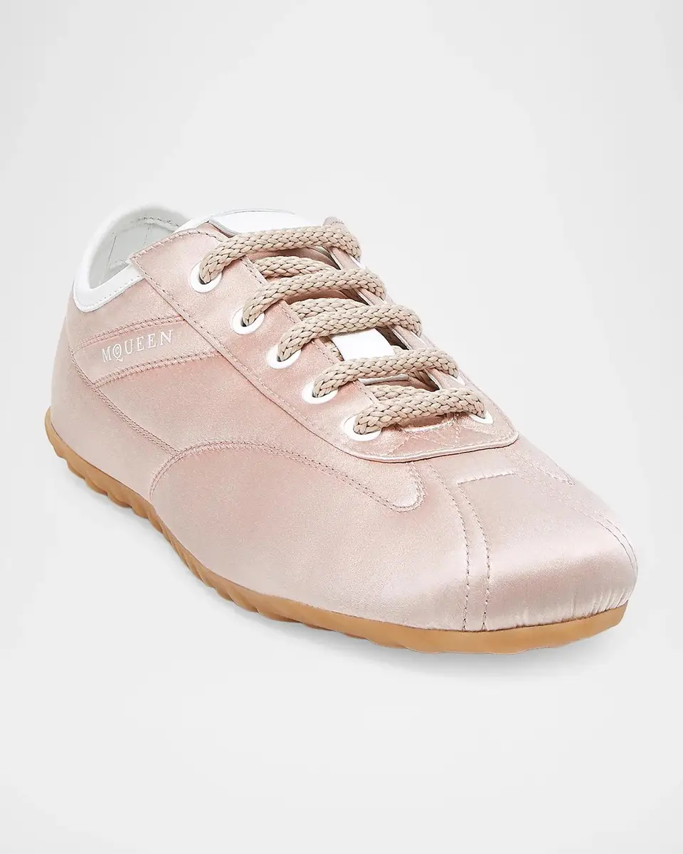 Alexander McQueen Boxe Satin Low-Top Sneakers | Thumbnail 4