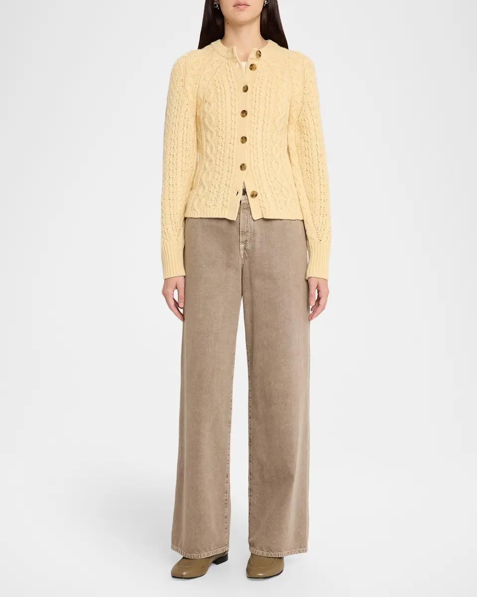 Guest In Residence Sculpted Cashmere-Wool Cable-Knit Cardigan | Thumbnail 2 Guest In Residence Sculpted Cashmere-Wool Cable-Knit Cardigan | Thumbnail 2