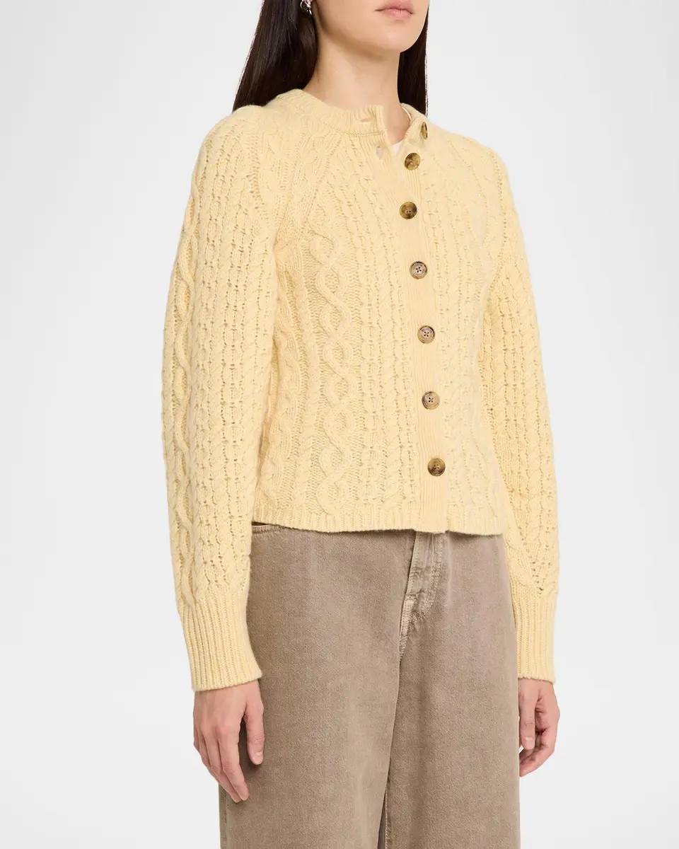 Guest In Residence Sculpted Cashmere-Wool Cable-Knit Cardigan | Thumbnail 4 Guest In Residence Sculpted Cashmere-Wool Cable-Knit Cardigan | Thumbnail 4