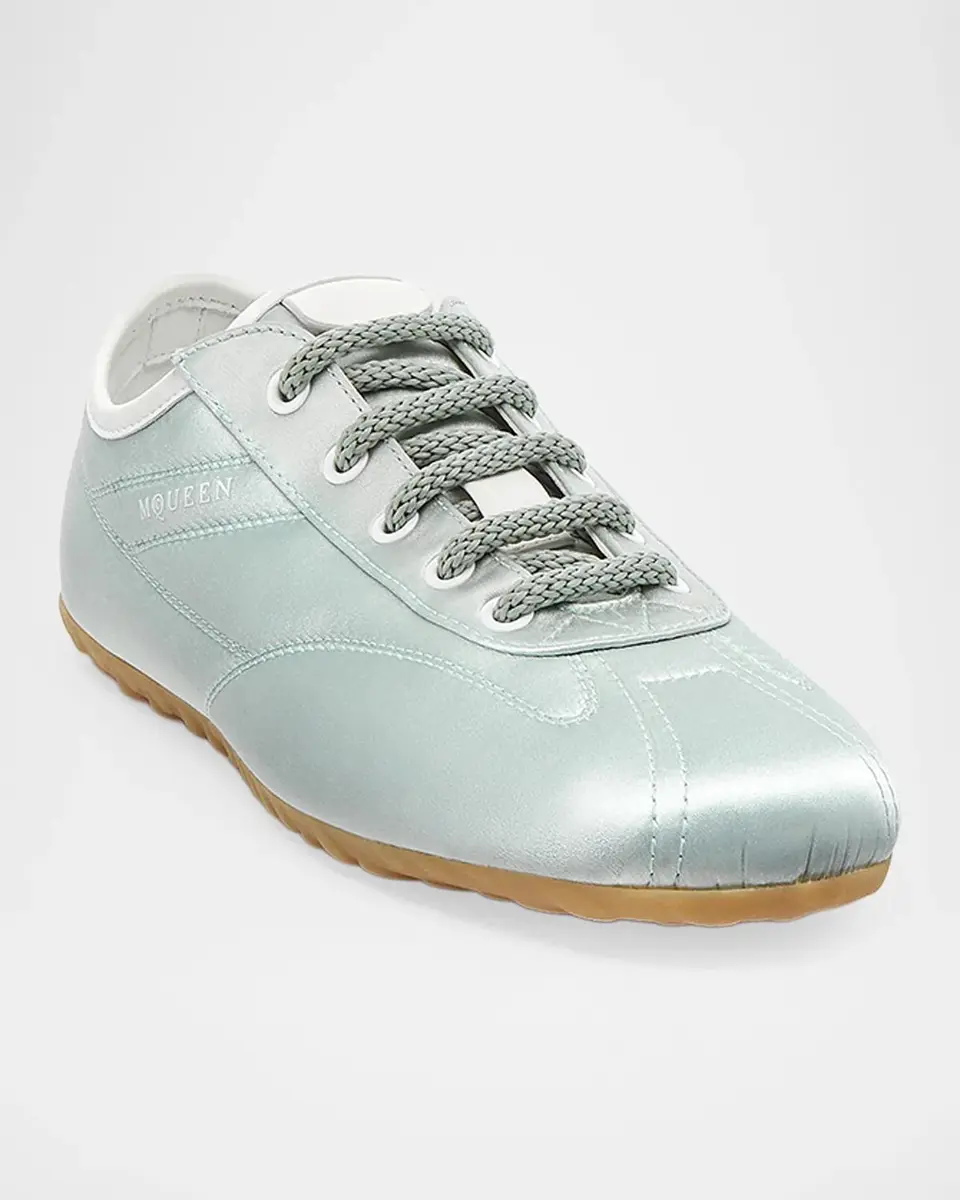 Alexander McQueen Boxe Satin Low-Top Sneakers | Thumbnail 4