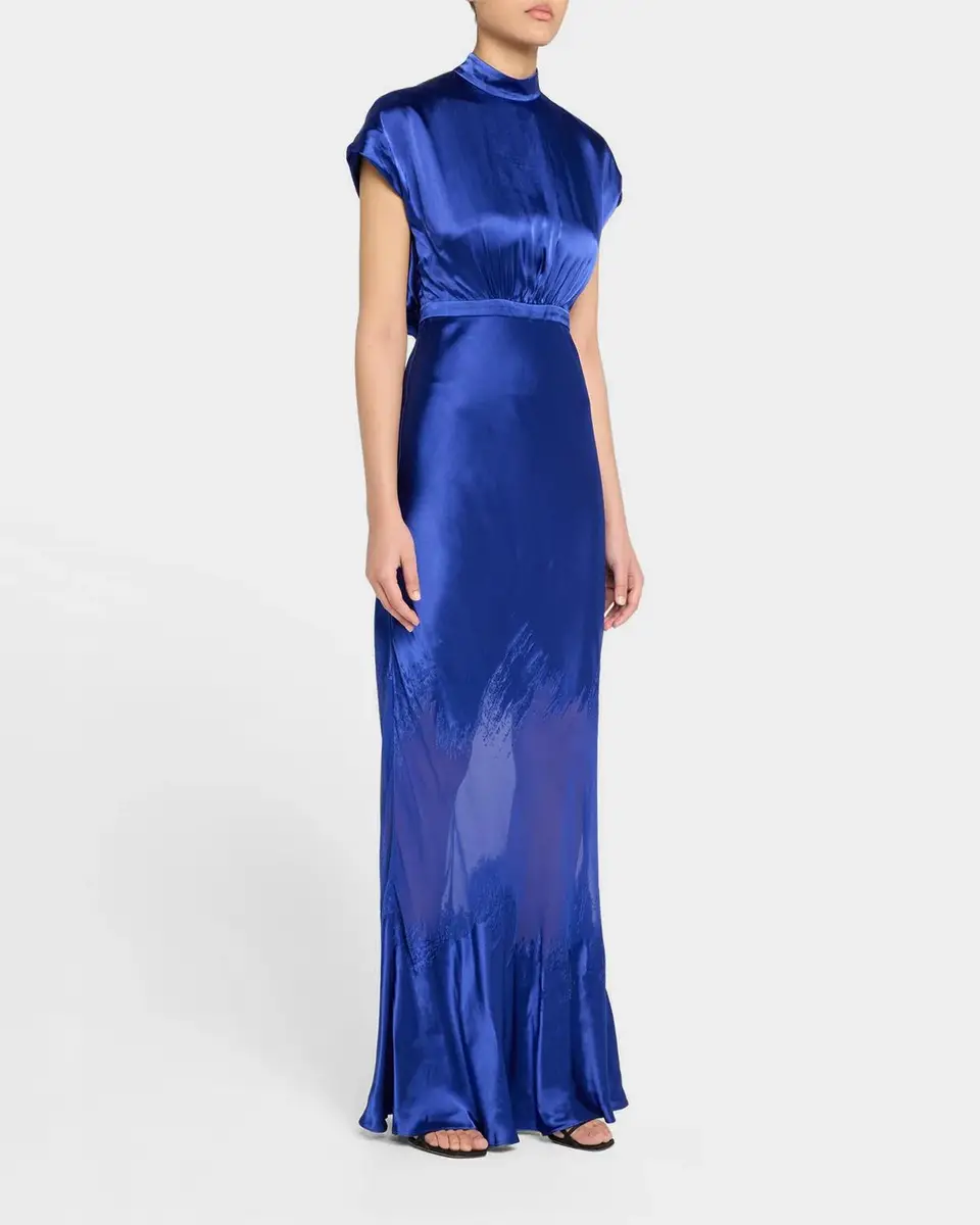 Saloni Fabienne Silk Long Dress | Thumbnail 4 Saloni Fabienne Silk Long Dress | Thumbnail 4