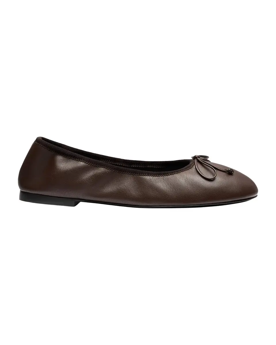 Stuart Weitzman Nia Ruched Leather Ballet Flats | Thumbnail 3
