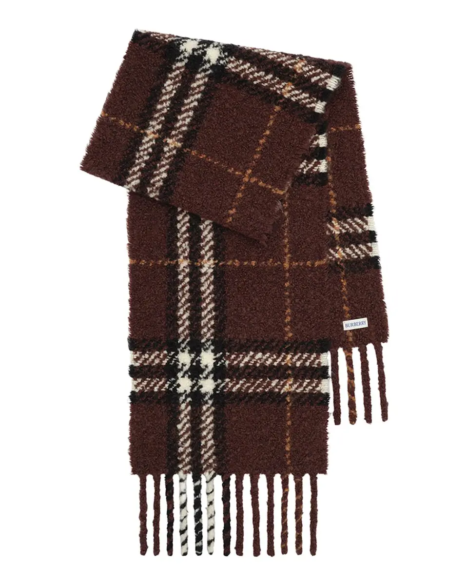 Burberry Men's Check Alpaca Wool-Blend Boucle Scarf | Thumbnail 3 Burberry Men's Check Alpaca Wool-Blend Boucle Scarf | Thumbnail 3