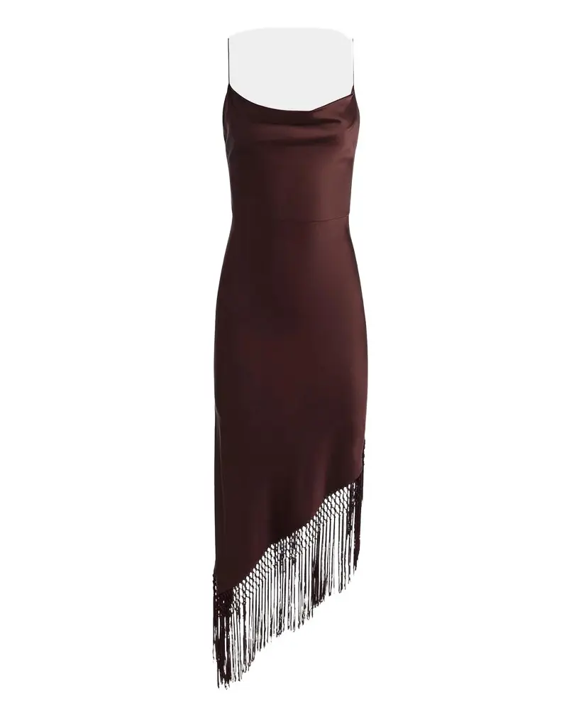 Harmony Drapey Slip Fringe Midi Dress Harmony Drapey Slip Fringe Midi Dress