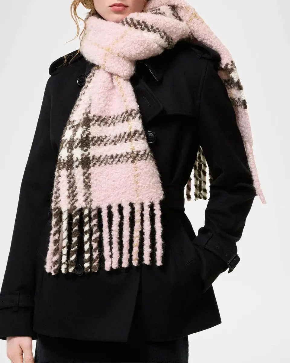 Burberry Check Wool Bouclé Scarf | Thumbnail 2 Burberry Check Wool Bouclé Scarf | Thumbnail 2