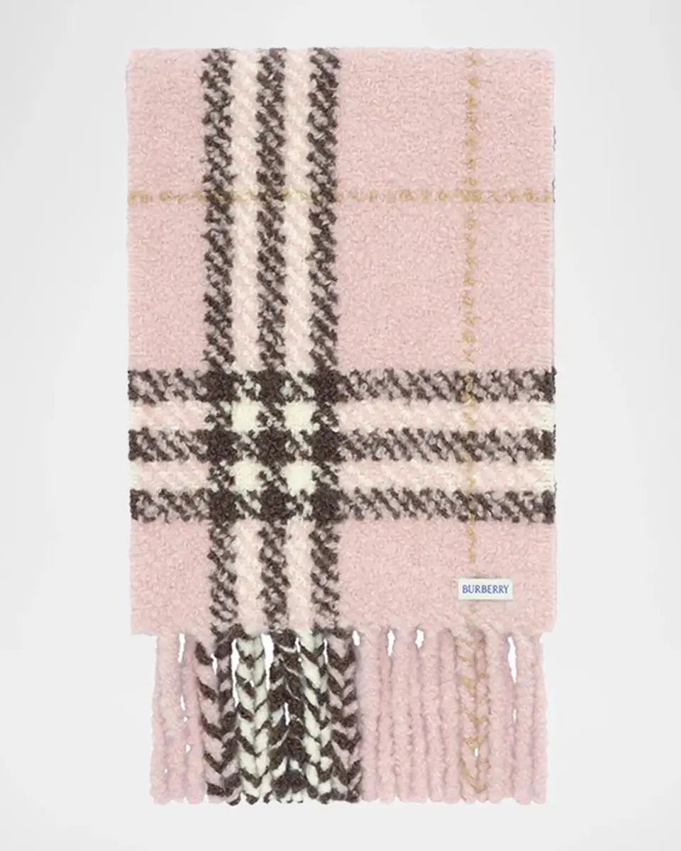 Burberry Check Wool Bouclé Scarf | Thumbnail 4 Burberry Check Wool Bouclé Scarf | Thumbnail 4