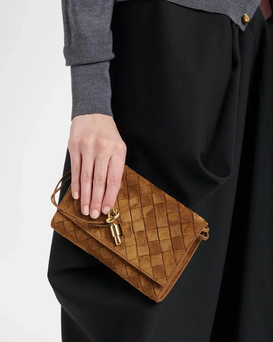 Bottega Veneta Andiamo Leather Wallet-On-Chain | Thumbnail 2