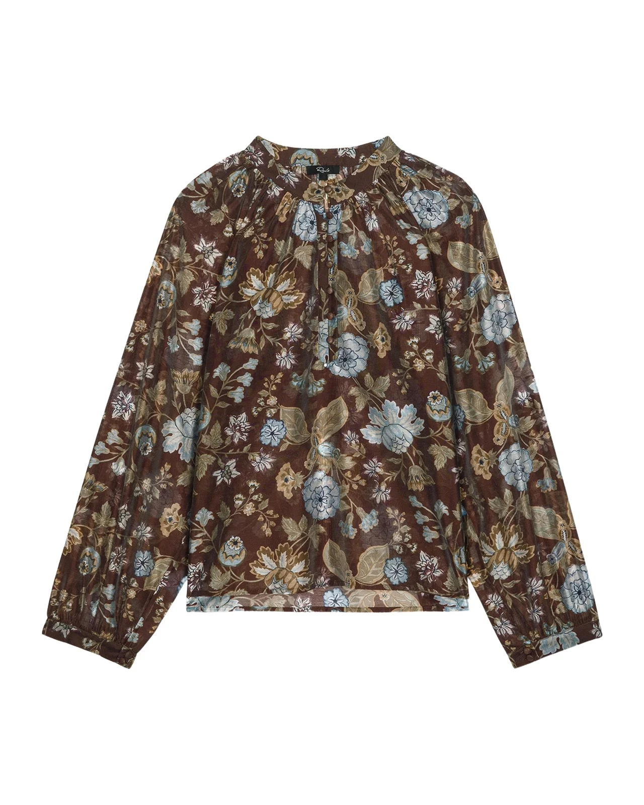 Tali Floral Band-Collar Shirt Tali Floral Band-Collar Shirt