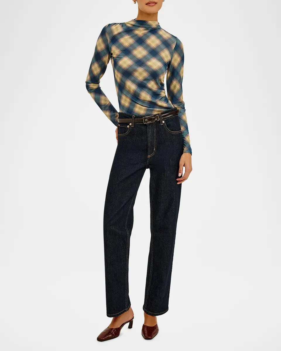 RAILS Joelle Asymmetric Ruched Plaid Top | Thumbnail 2 RAILS Joelle Asymmetric Ruched Plaid Top | Thumbnail 2