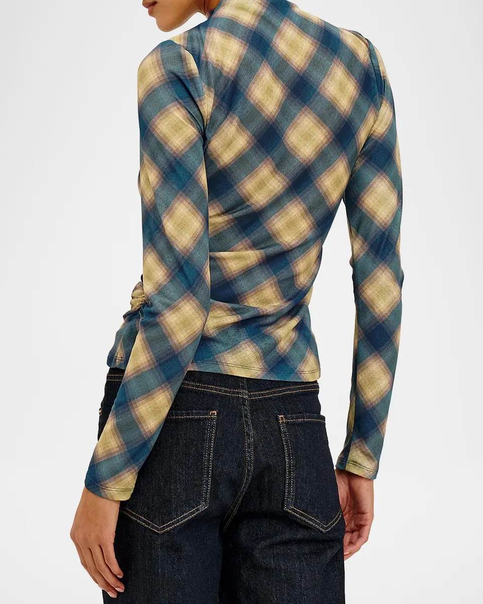 RAILS Joelle Asymmetric Ruched Plaid Top | Thumbnail 3 RAILS Joelle Asymmetric Ruched Plaid Top | Thumbnail 3