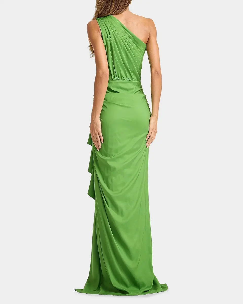 Tadashi Shoji One-Shoulder Shirred Ruffle Gown | Thumbnail 3