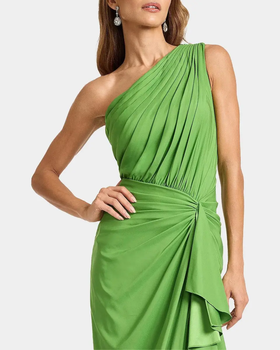 Tadashi Shoji One-Shoulder Shirred Ruffle Gown | Thumbnail 5