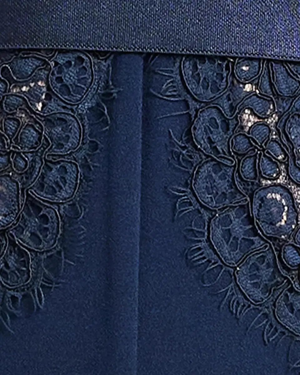 Tadashi Shoji Amaris Plunging Illusion Lace & Crepe Jumpsuit | Thumbnail 6 Tadashi Shoji Amaris Plunging Illusion Lace & Crepe Jumpsuit | Thumbnail 6