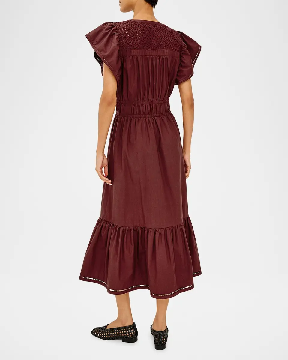 RAILS Gianna Eyelet Flutter-Sleeve Midi Dress | Thumbnail 3 RAILS Gianna Eyelet Flutter-Sleeve Midi Dress | Thumbnail 3