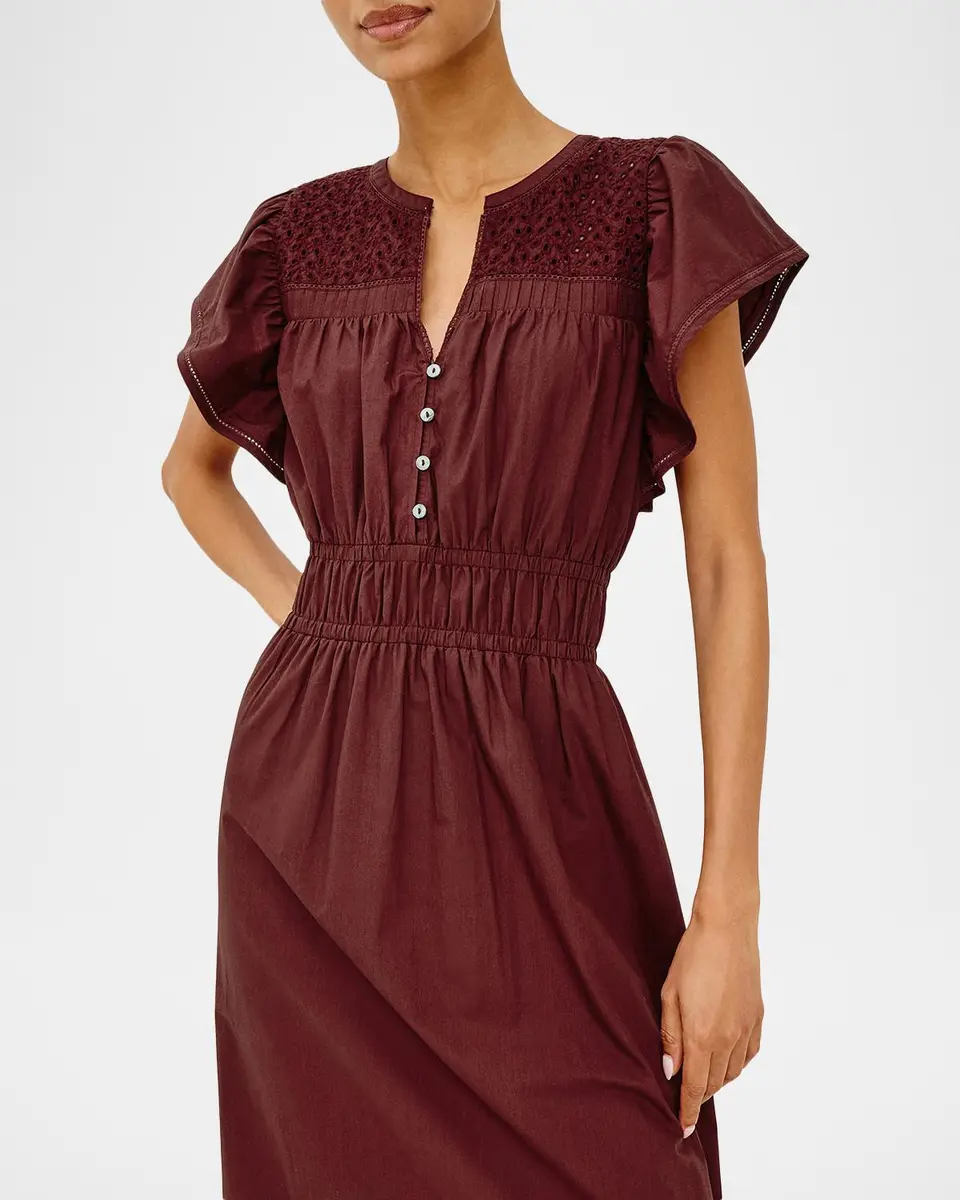 RAILS Gianna Eyelet Flutter-Sleeve Midi Dress | Thumbnail 4 RAILS Gianna Eyelet Flutter-Sleeve Midi Dress | Thumbnail 4