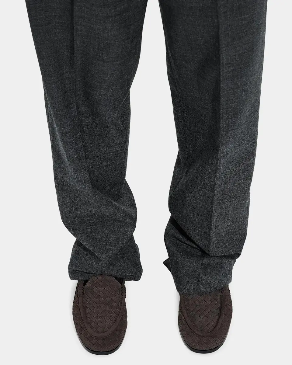 Bottega Veneta Men's Silenzio Intrecciato Suede Moc-Toe Loafers | Thumbnail 2 Bottega Veneta Men's Silenzio Intrecciato Suede Moc-Toe Loafers | Thumbnail 2