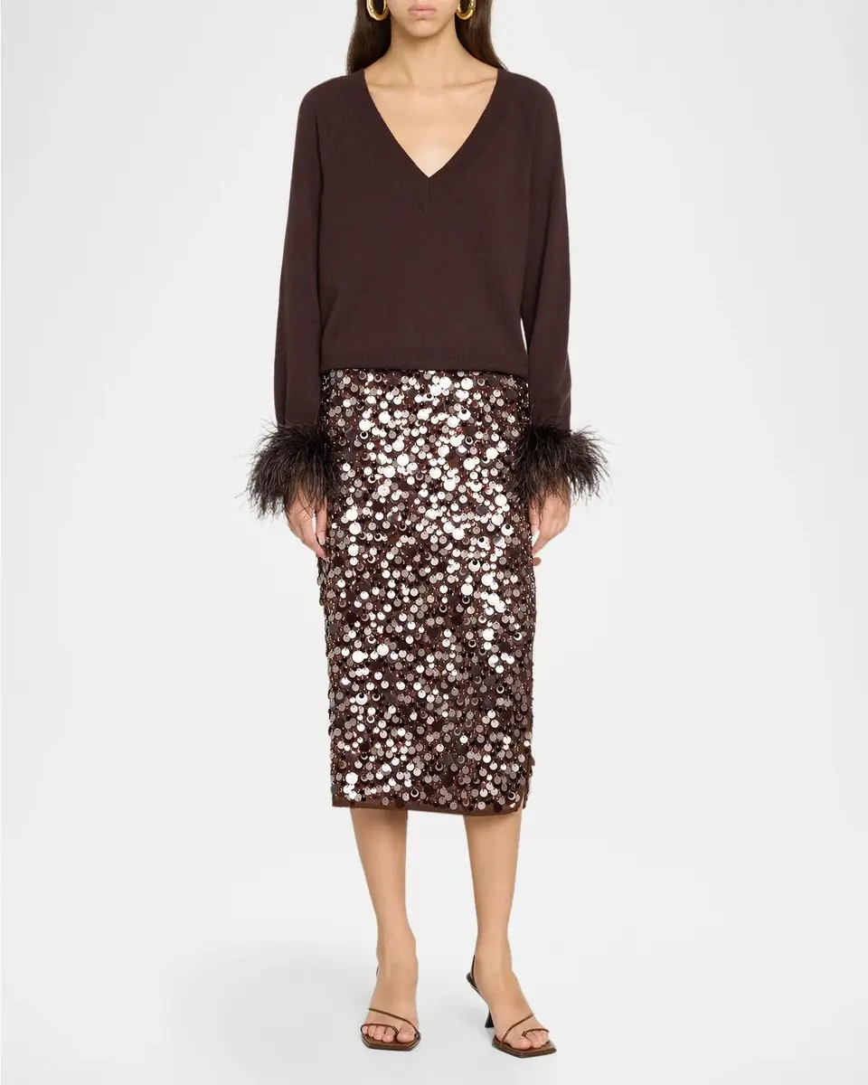 Milly Roxanne Paillette Midi Pencil Skirt | Thumbnail 2 Milly Roxanne Paillette Midi Pencil Skirt | Thumbnail 2