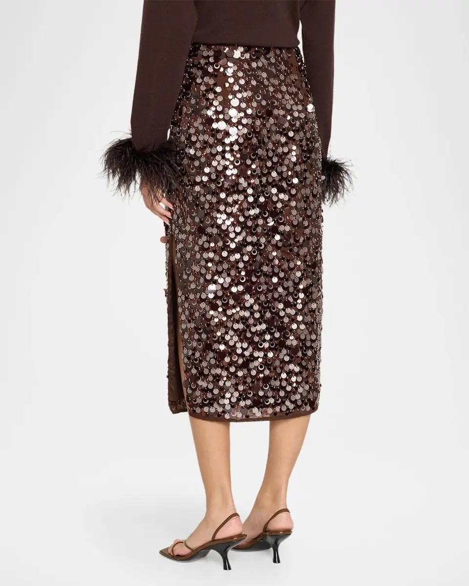 Milly Roxanne Paillette Midi Pencil Skirt | Thumbnail 3 Milly Roxanne Paillette Midi Pencil Skirt | Thumbnail 3