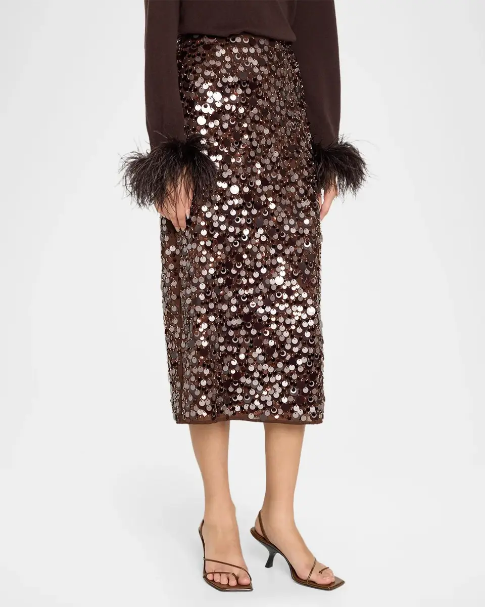 Milly Roxanne Paillette Midi Pencil Skirt | Thumbnail 4 Milly Roxanne Paillette Midi Pencil Skirt | Thumbnail 4