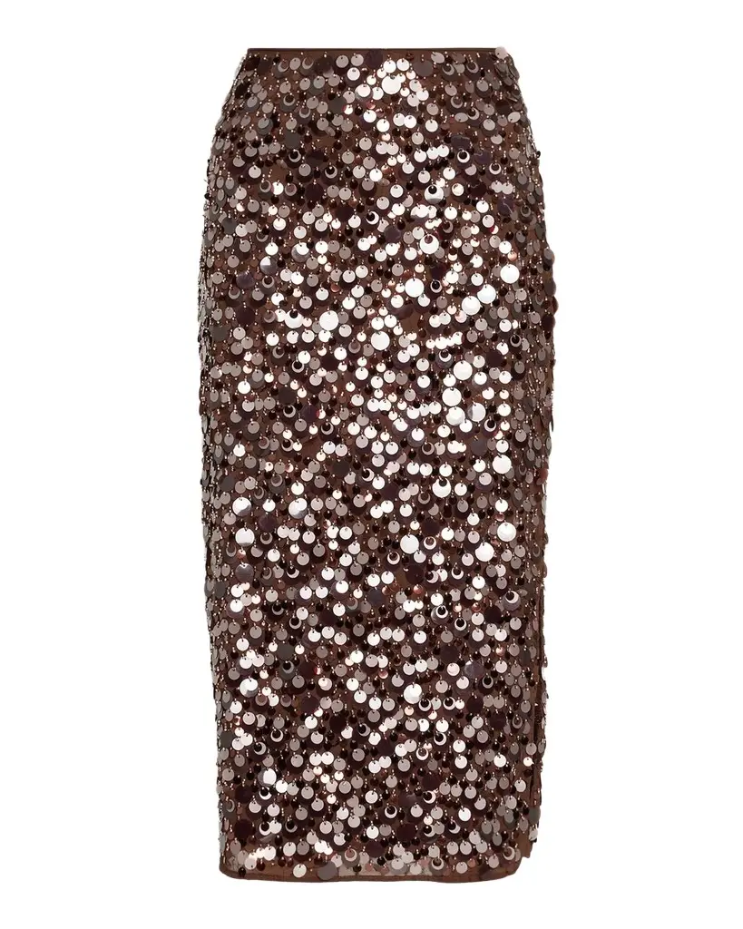 Milly Roxanne Paillette Midi Pencil Skirt