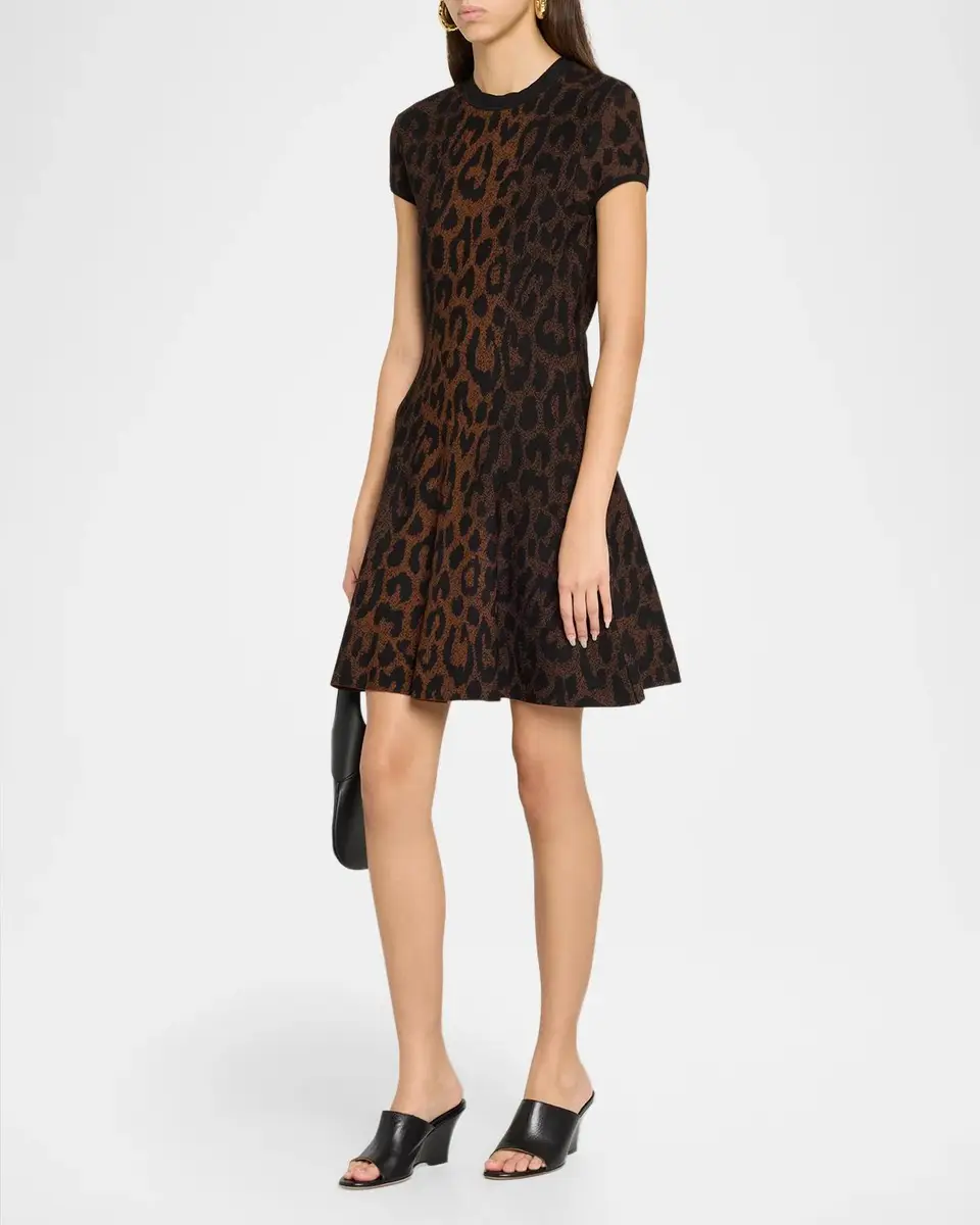 Milly Honor Leopard Mini Dress | Thumbnail 4 Milly Honor Leopard Mini Dress | Thumbnail 4
