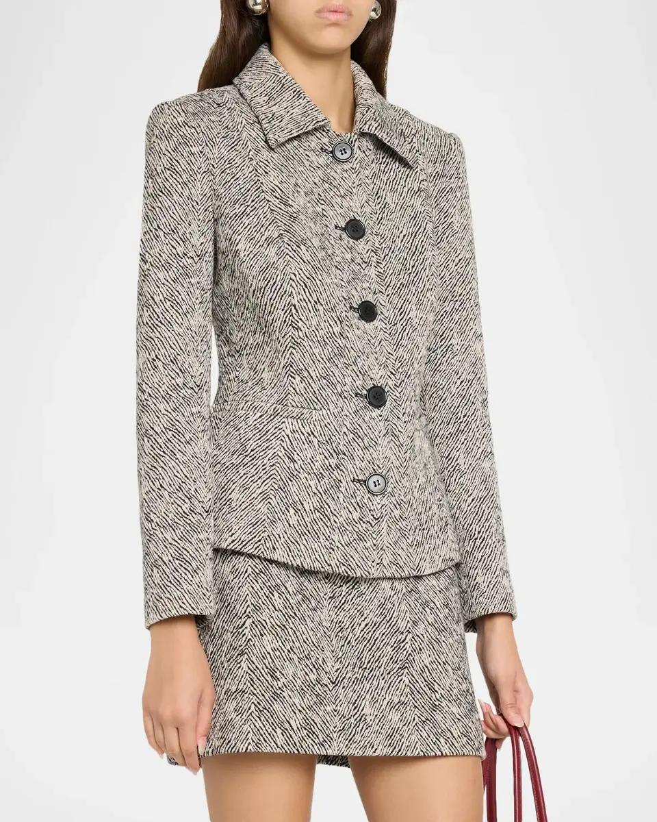 Milly Esme Herringbone Structured Jacket | Thumbnail 4 Milly Esme Herringbone Structured Jacket | Thumbnail 4