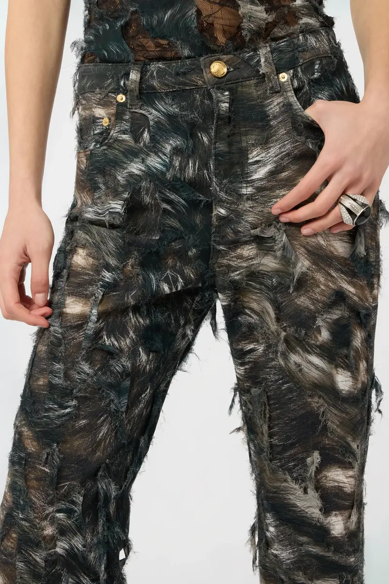 Roberto Cavalli Silver Fur Print Jeans | Thumbnail 4 Roberto Cavalli Silver Fur Print Jeans | Thumbnail 4