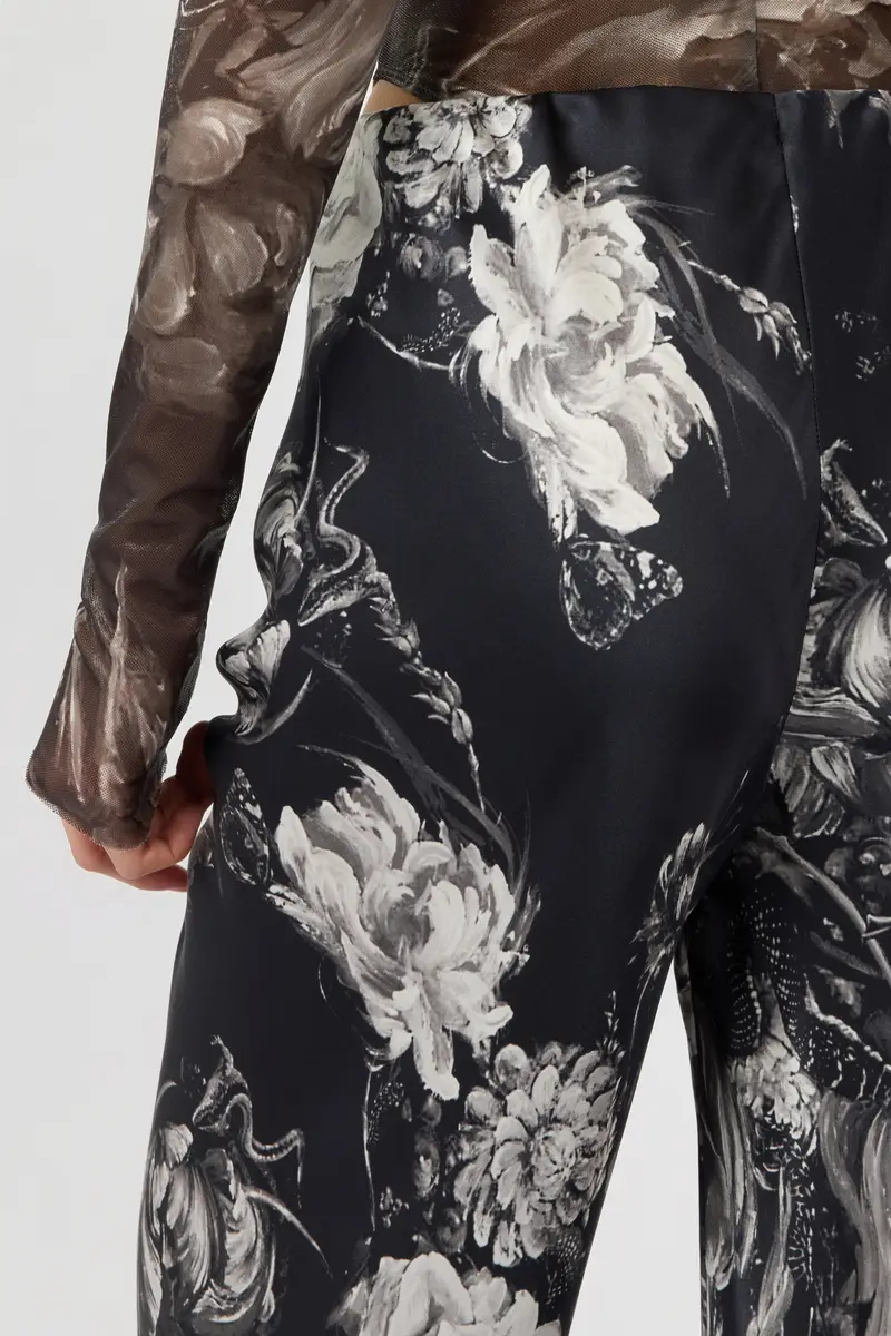 Roberto Cavalli Silk Trousers with Fiammingo Flowers Print | Thumbnail 5 Roberto Cavalli Silk Trousers with Fiammingo Flowers Print | Thumbnail 5