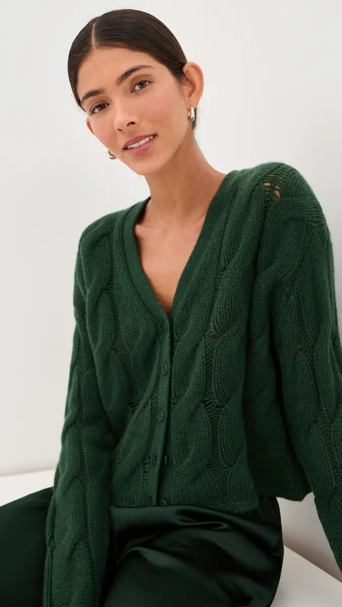 Sablyn Jolie Cropped Cashmere Cable Cardigan | Thumbnail 2 Sablyn Jolie Cropped Cashmere Cable Cardigan | Thumbnail 2