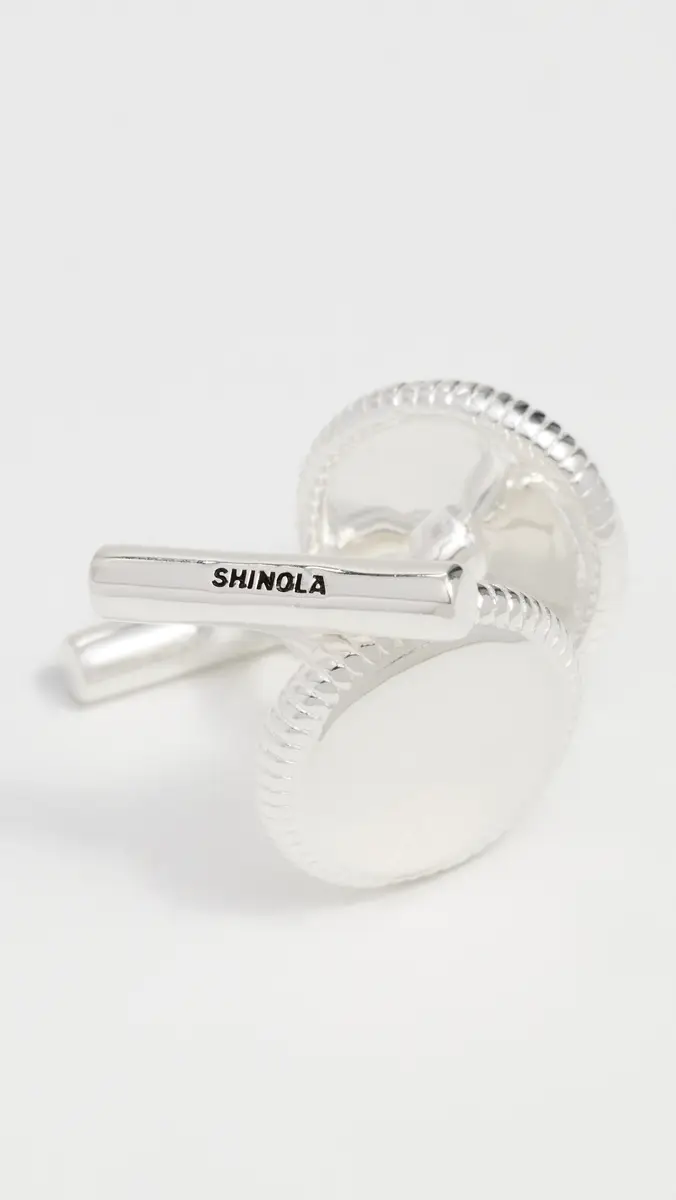 Shinola Sterling Silver Coin Edge Cufflinks | Thumbnail 3