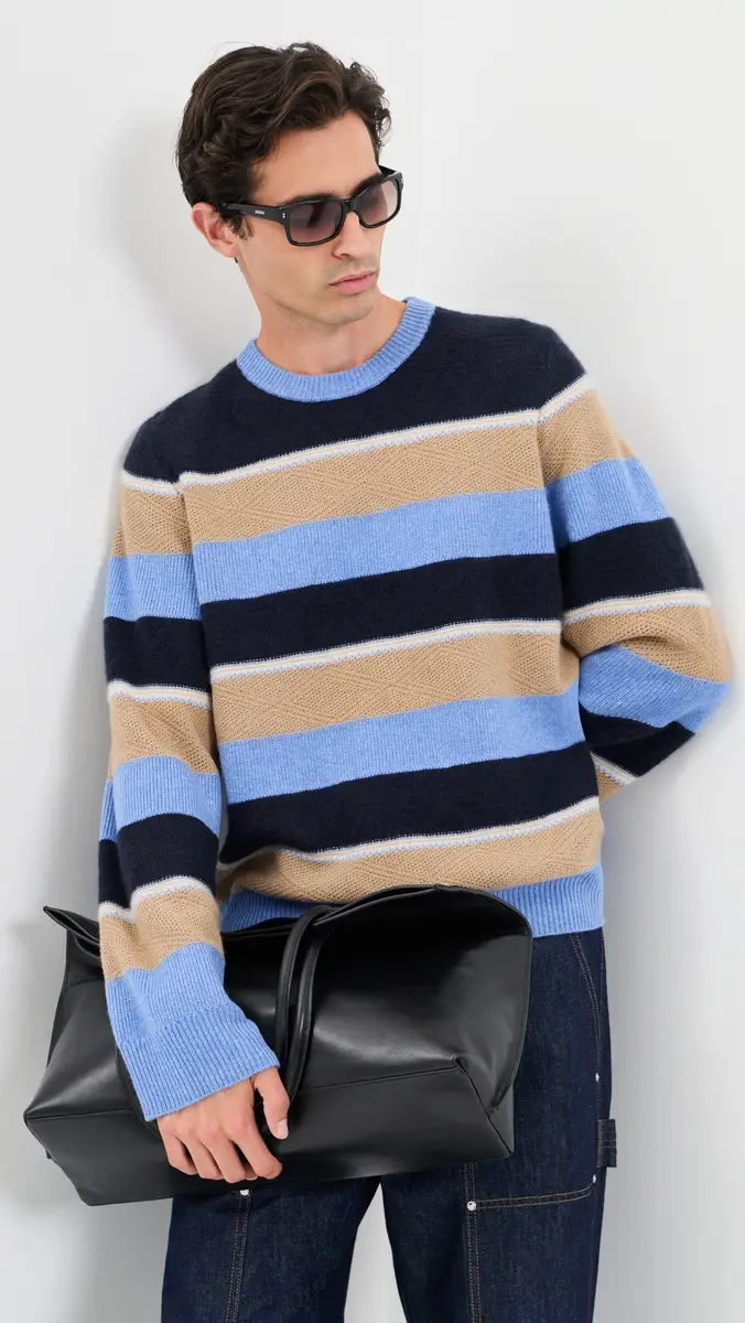 Guest In Residence Stripe Cashmere Crew Sweater | Thumbnail 2