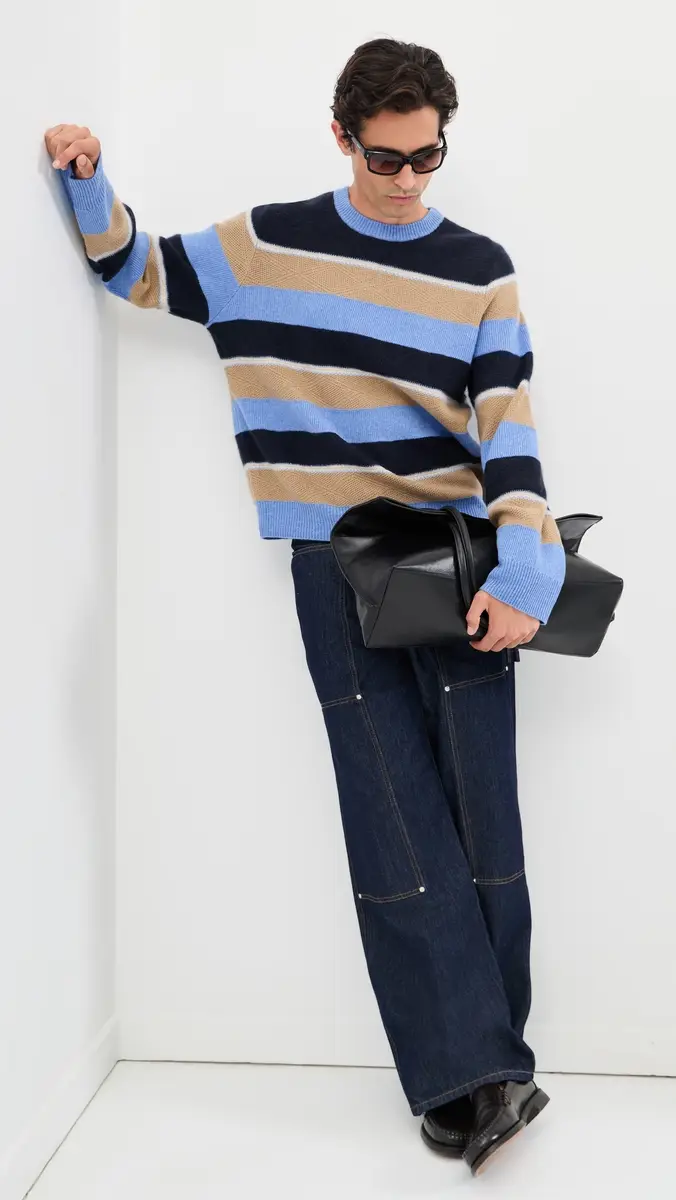 Guest In Residence Stripe Cashmere Crew Sweater | Thumbnail 5