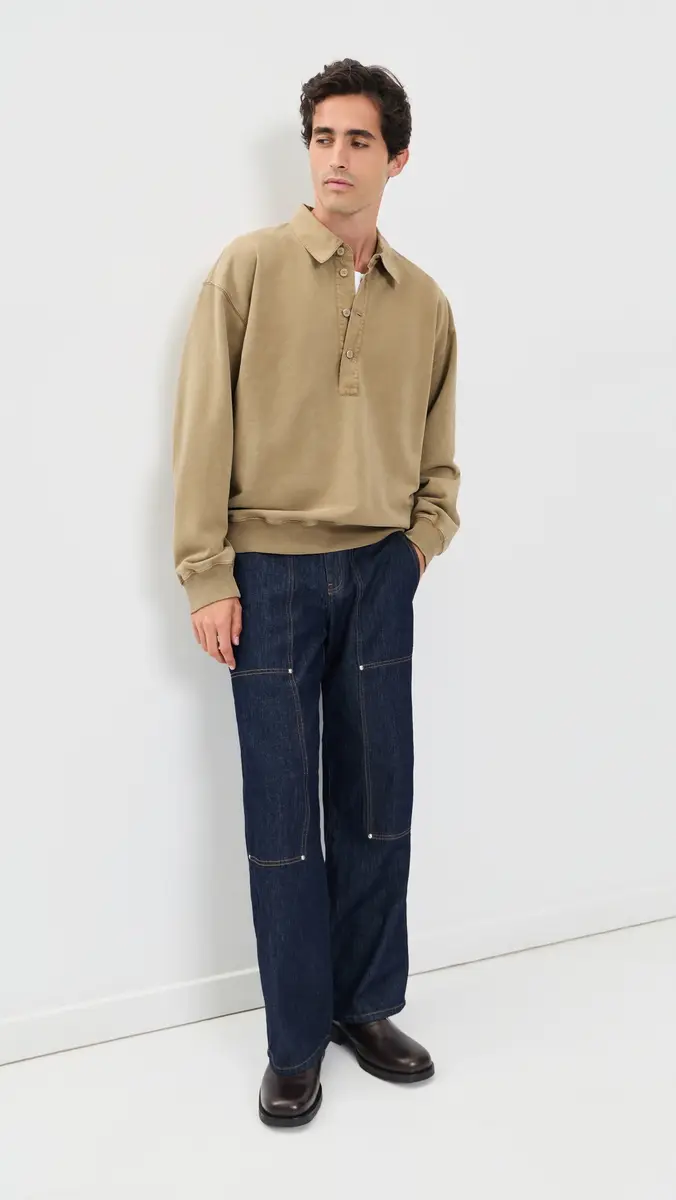 Helmut Lang Garment-Dyed French Terry Polo | Thumbnail 5 Helmut Lang Garment-Dyed French Terry Polo | Thumbnail 5