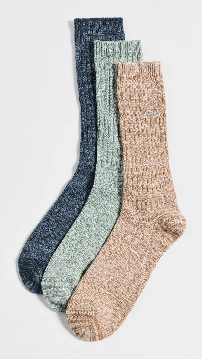 UGG Trey Rib Knit Crew Socks 3 Pack | Thumbnail 2 UGG Trey Rib Knit Crew Socks 3 Pack | Thumbnail 2