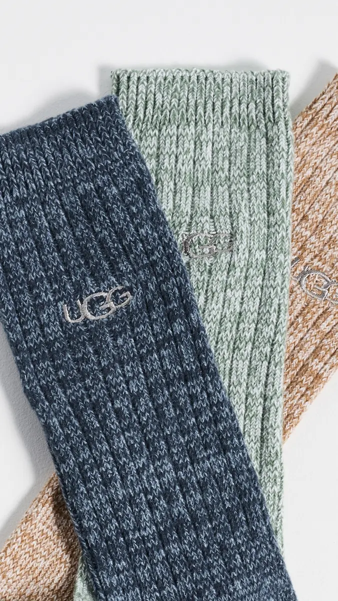 UGG Trey Rib Knit Crew Socks 3 Pack | Thumbnail 3 UGG Trey Rib Knit Crew Socks 3 Pack | Thumbnail 3