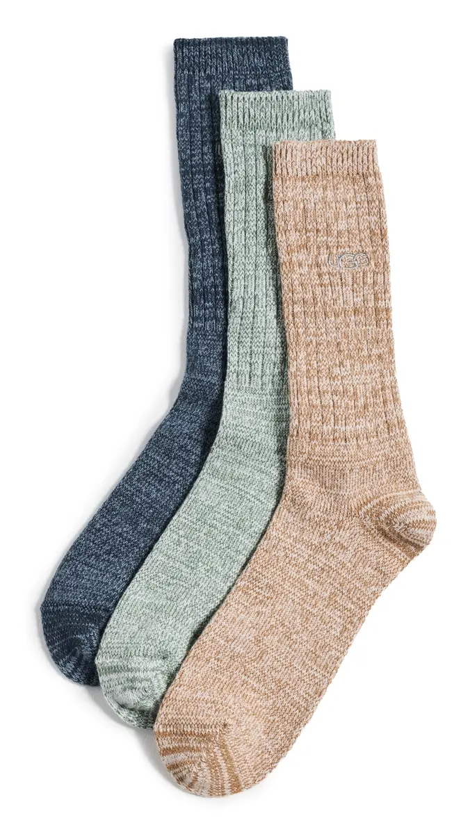 UGG Trey Rib Knit Crew Socks 3 Pack | Thumbnail 4 UGG Trey Rib Knit Crew Socks 3 Pack | Thumbnail 4