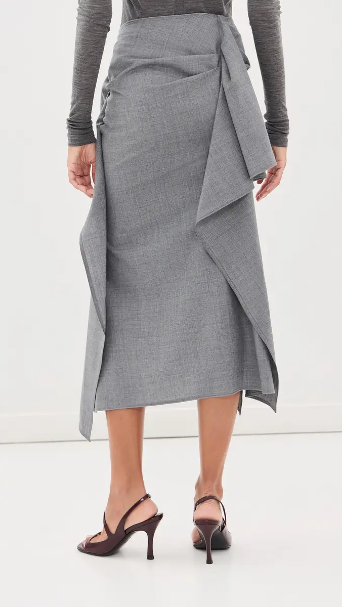 Victoria Beckham Draped Tailored Skirt | Thumbnail 3