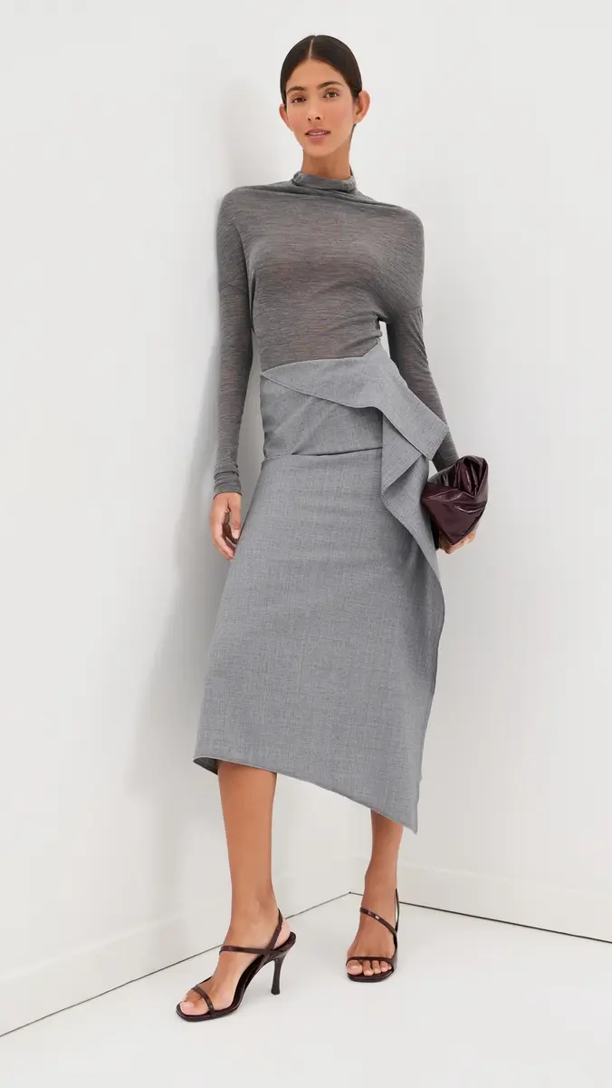 Victoria Beckham Draped Tailored Skirt | Thumbnail 5