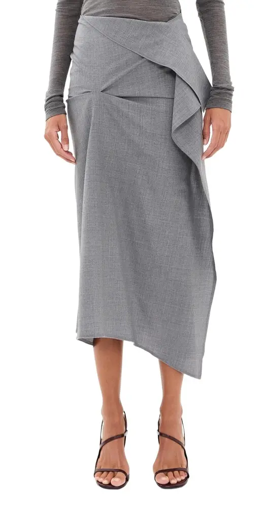 Draped Tailored Skirt