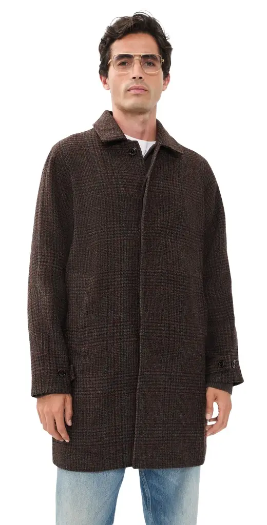 Barbour Lorden Check Wool Overcoat