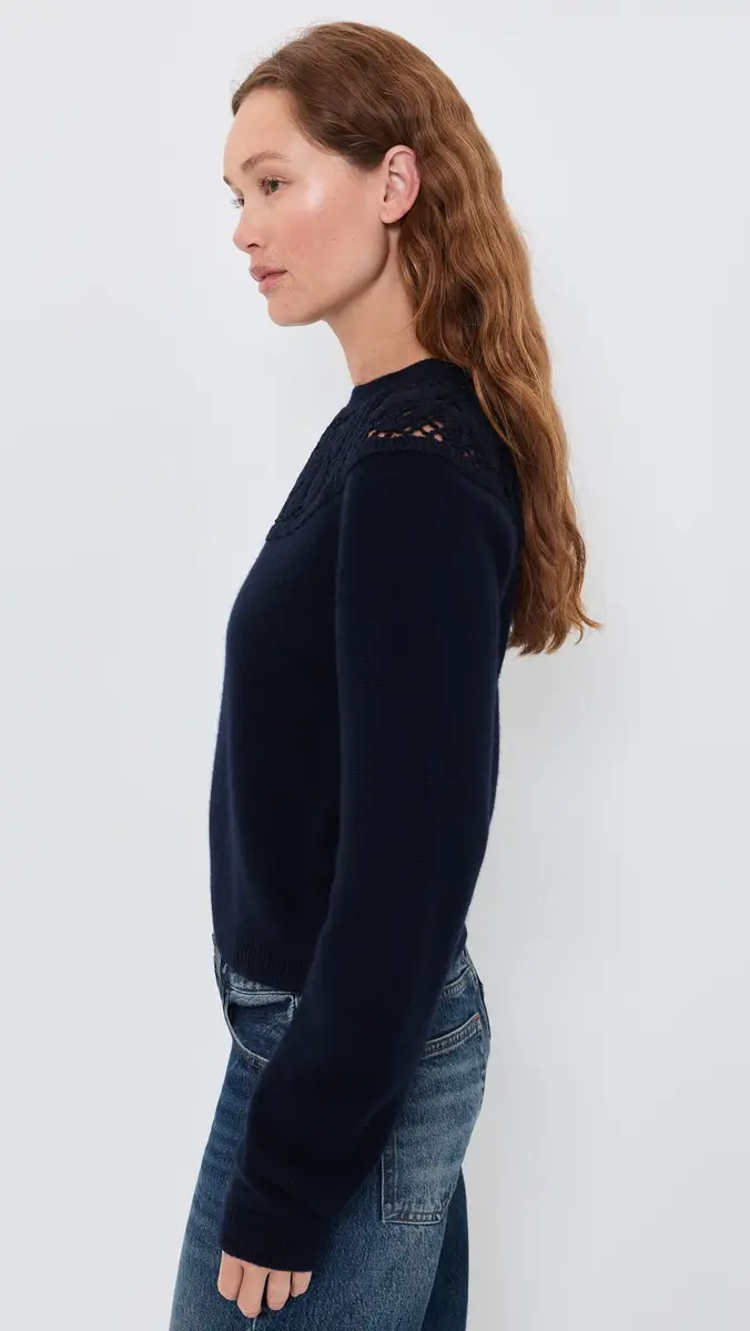 Frame The Lace Gathered Sweater | Thumbnail 4 Frame The Lace Gathered Sweater | Thumbnail 4