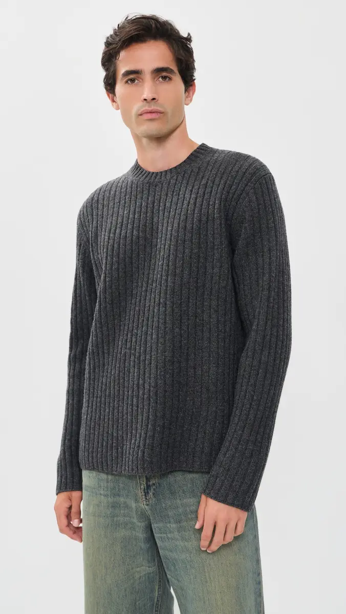 Helmut Lang Rustic Wool Rib Crew Sweater | Thumbnail 2 Helmut Lang Rustic Wool Rib Crew Sweater | Thumbnail 2